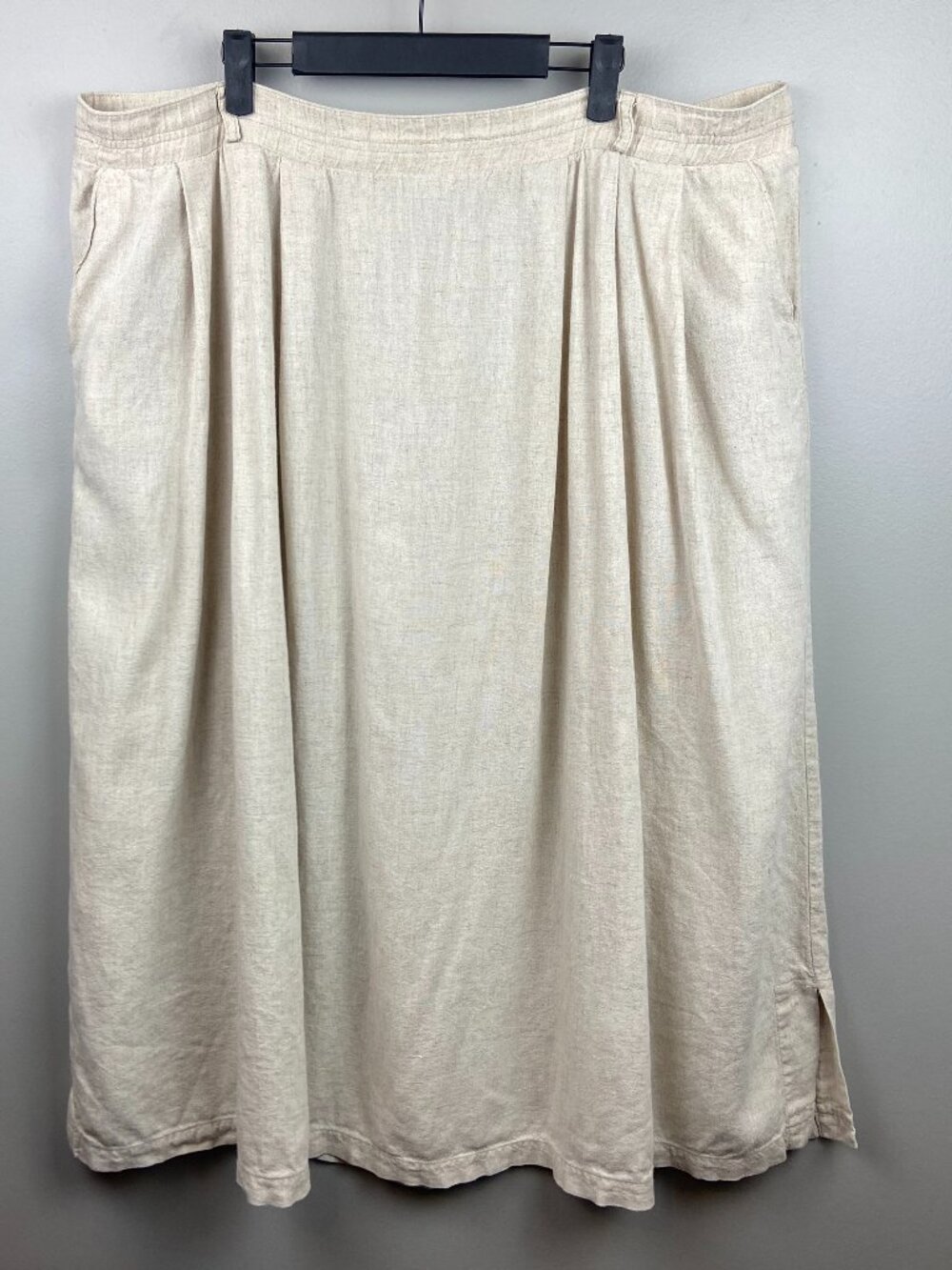 Vintage Orvis Beige Pleated Skirt Flax Blend Size 16 Lagonlook